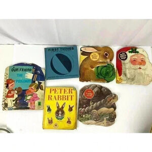 VTG 6 Children Books Lot Assorted Peter Rabbit Our Friend Kids ESTATE FIND